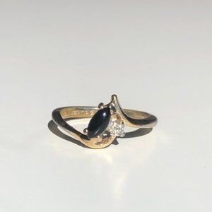 8k Gold Plated Ring with Black Onyx Stone